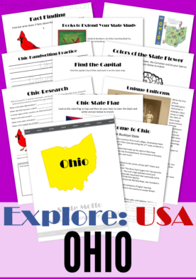 Explore the Buckeye State in this printable Ohio State Study for early elementary! From the first professional baseball team to the establishment of the EPA, there is plenty to interest your littlest history buffs! #historyforkids #geography #statestudies #50states
