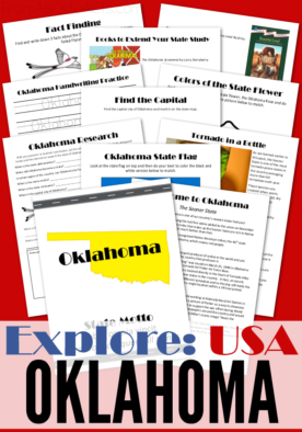 Explore the USA, one state at a time with these printable state studies! Learn all about the great state of Oklahoma and some of its most famous figures! #geography #statestudies #elementary