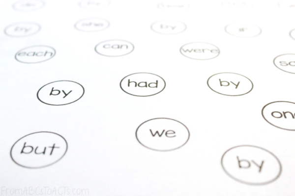 Sight Word Practice Sheets for Kindergartners