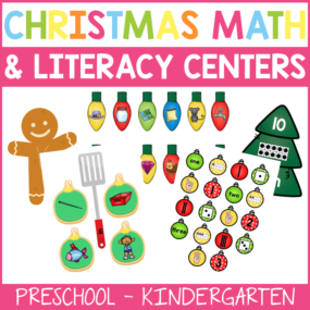 Christmas Math and Literacy Centers Kindergarten