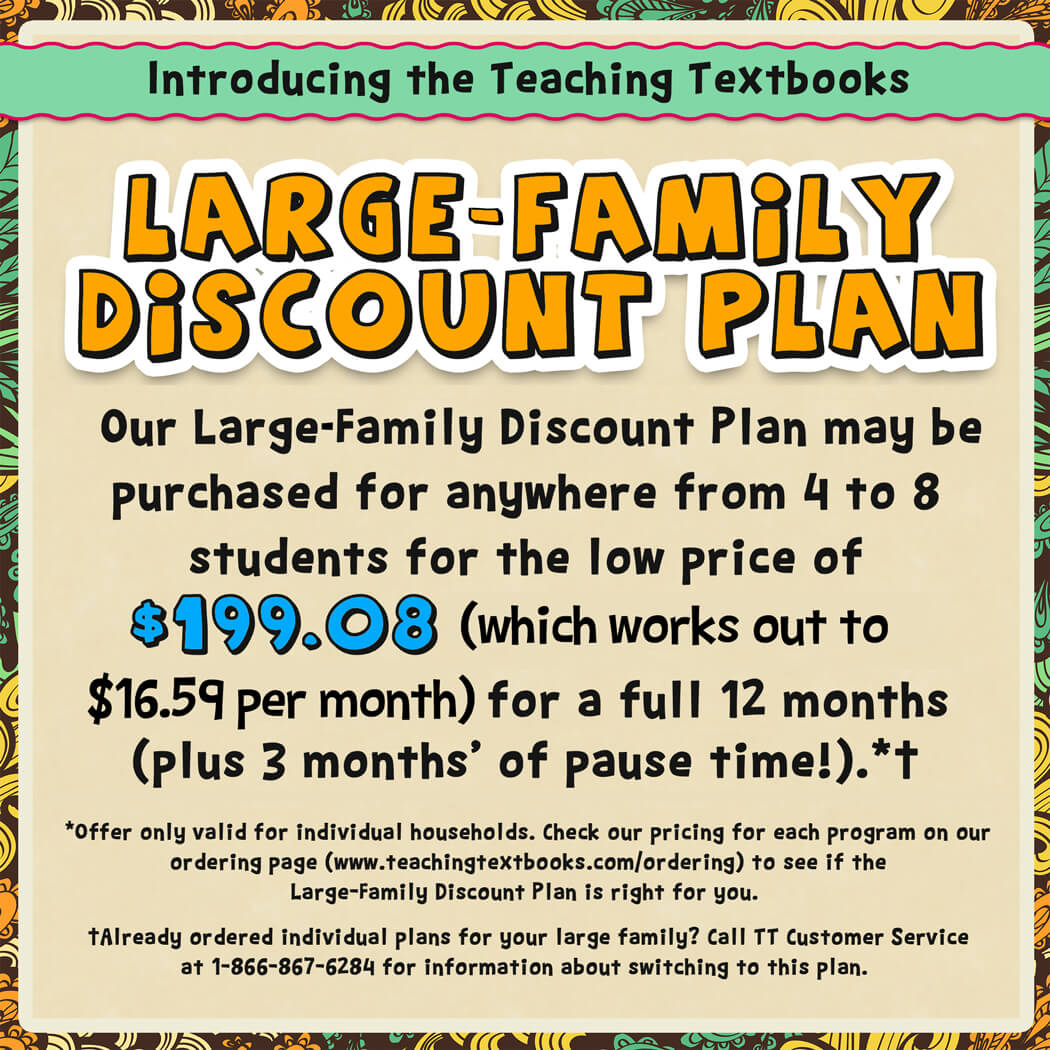Teaching Textbooks Family Plan Updated