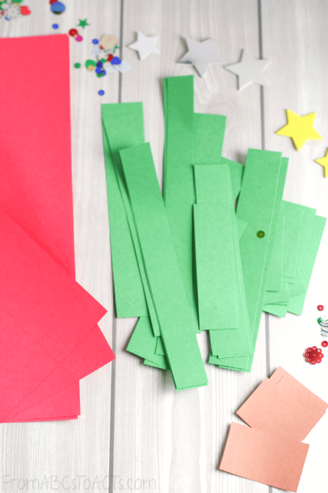 Easy Paper Strip Christmas Tree Craft for Preschoolers - From ABCs to ACTs