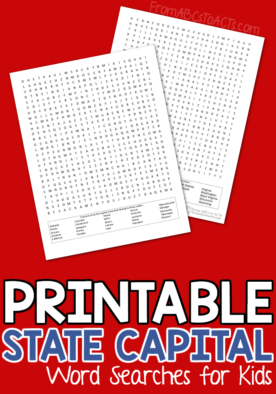 Learn your way through the 50 states with our Explore: USA curriculum and these printable states and capitals word searches! Perfect for elementary aged students that are working on their American geography! #FromABCsToACTs #ExploreUSA #geographycurriculum