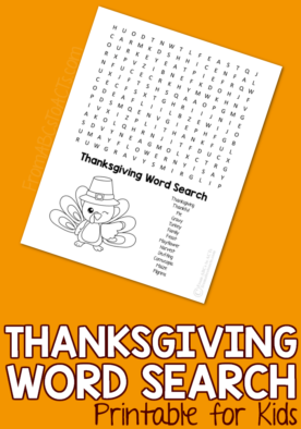 Need something quick to keep the kids busy for a minute while you finish prepping the holiday meal? This printable Thanksgiving word search is a fun and easy way to get the kids reading and practicing their letter recognition! #wordsearchesforkids #puzzles #turkey