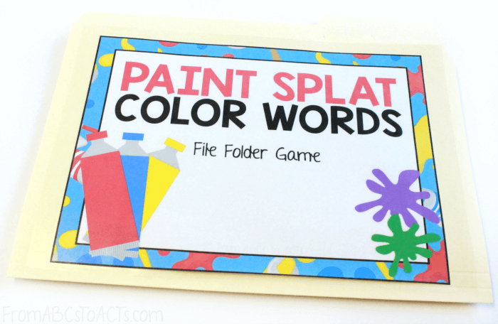 Color Word Practice for Kindergartners