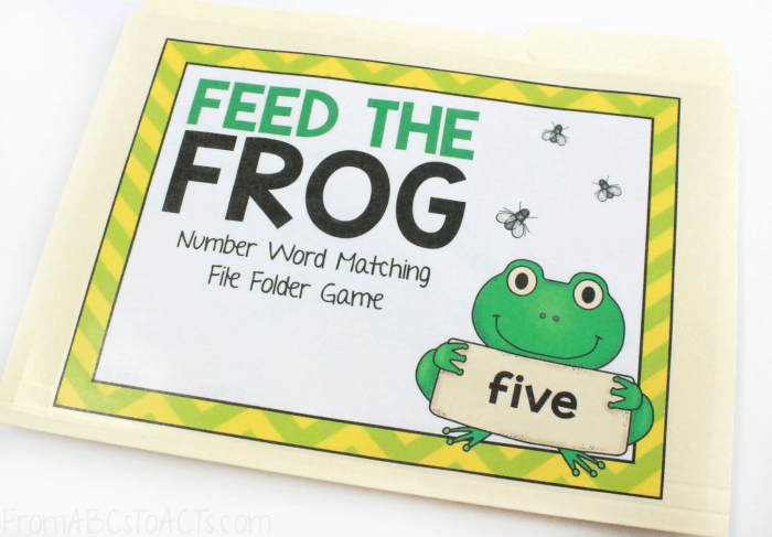 Feed the Frog File Folder Game