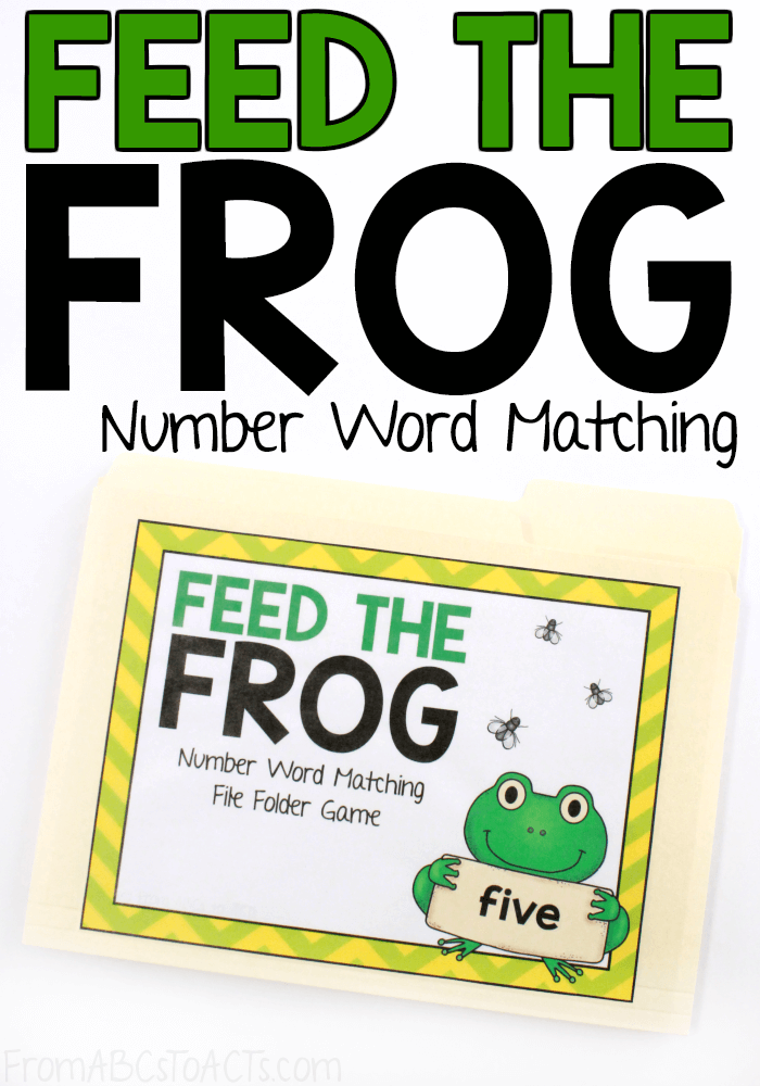 This frog is hungry and ready to eat! Your kindergartner is going to love practicing their number words when they get to use them to feed this frog some flies! #FromABCsToACTs #counting #math