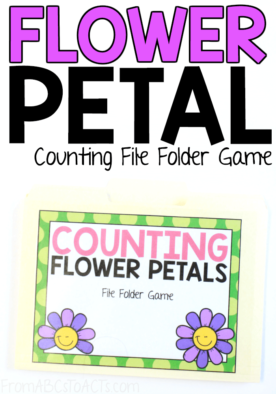 Work on counting to 10 with your toddler or preschooler this Spring and this flower petal counting file folder game! #FromABCsToACTs #preschoolmath