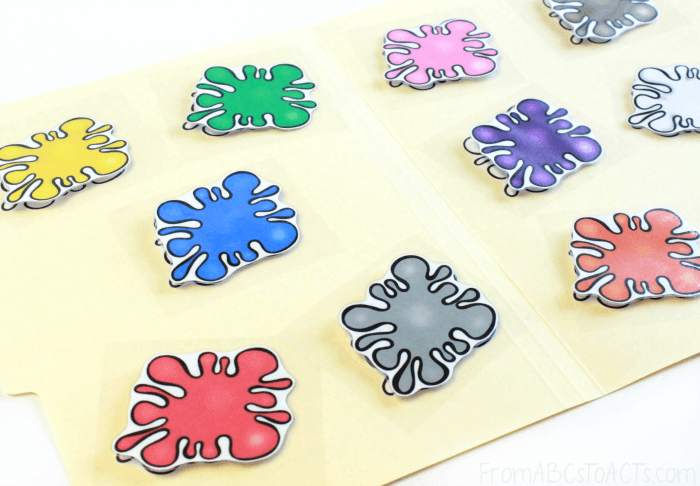 Paint Splatter File Folder Game for Kids