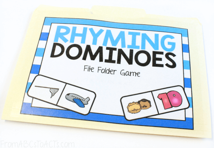 Rhyming Dominoes Game for Kids