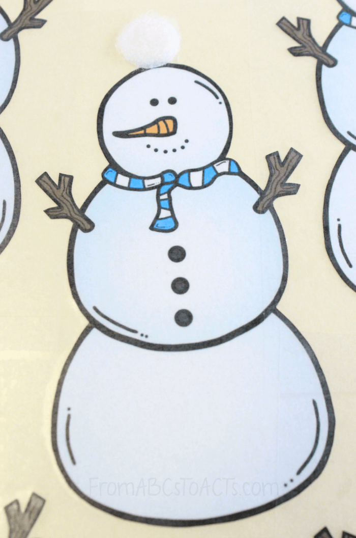 Snowman File Folder Game for Kids