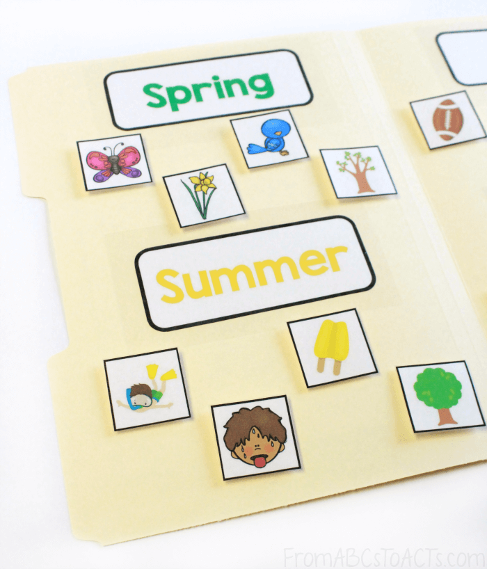 Spring and Summer Sorting for Preschoolers