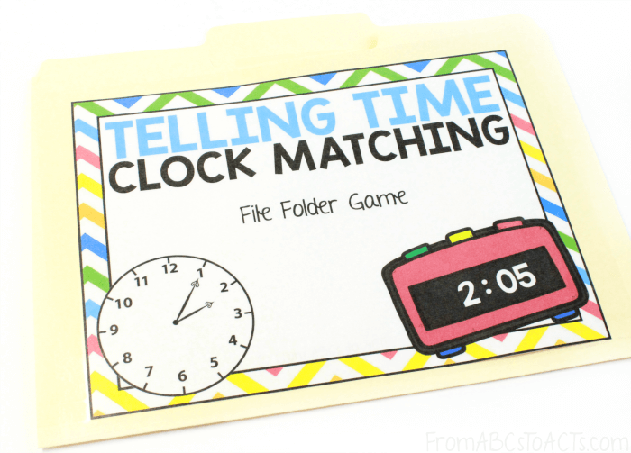 Telling Time Matching Game for Kids