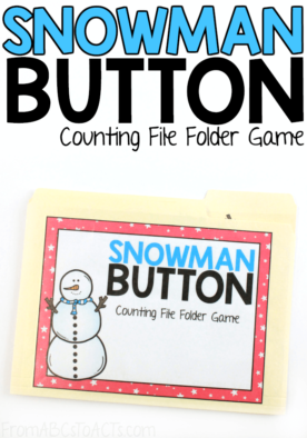 Practice counting to 10 this winter with a fun snowman button counting file folder game for your preschooler! #FromABCsToACTs #winter #countto10