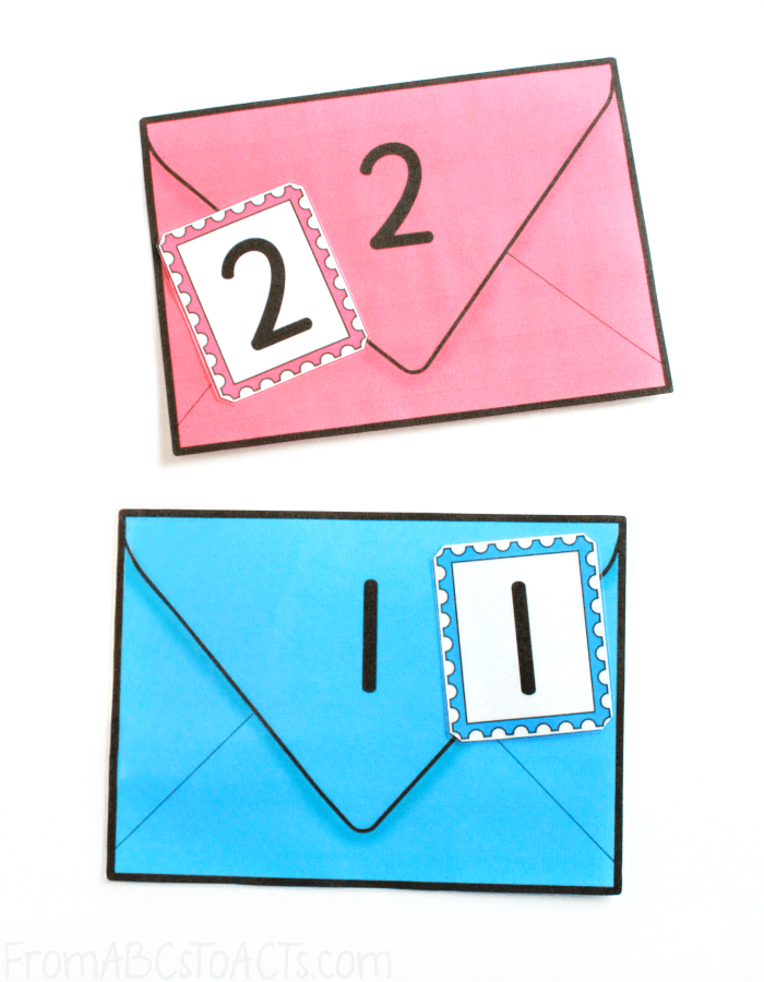Mail Math Center for Preschoolers - Number Matching Mail
