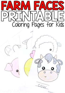 Spring is officially in the air and that makes this the perfect time of year to put together a farm theme unit and these adorable farm animal coloring pages are the perfect place to start! #FromABCsToACTs #coloringpages #farmanimals