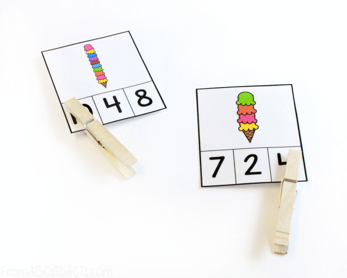 Summer Ice Cream Count and Clip Cards