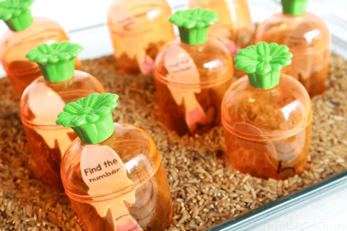 Carrot Garden Sensory Bin for Preschoolers