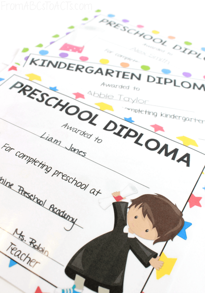 Diplomas for Preschool and Kindergarten