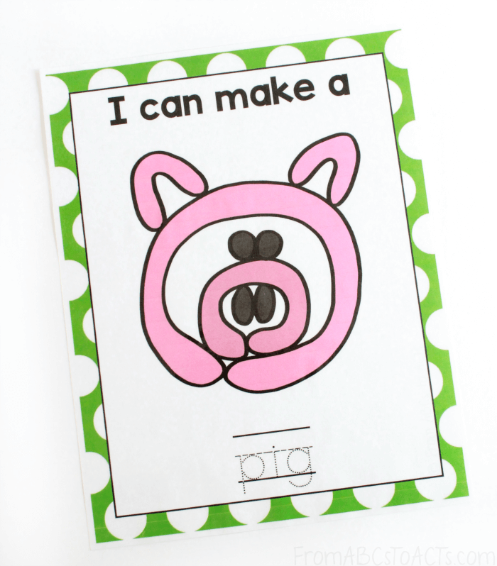 Pig Play Dough Mat for Preschoolers