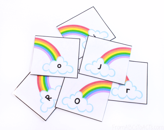 Upper and Lowercase Rainbow Letter Puzzles