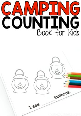Before your next family camping trip, grab this free printable camping counting book that works on numbers 1-10 to get your toddler or preschooler excited about going!