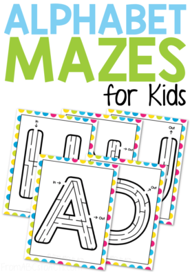 Practice the uppercase letters of the alphabet, pencil grasp, and hand-eye coordination with these fun, printable alphabet mazes!