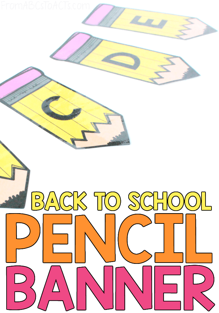 Whether you're in a classroom teaching a group of little learners or at the dining room table teaching one or two of your own, this adorable pencil banner is the perfect way to decorate for the first day of school!
