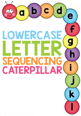 Work on not only recognizing the letters of the alphabet, but also sequencing them into the correct order with this fun lowercase letter sequencing caterpillar! #FromABCsToACTs