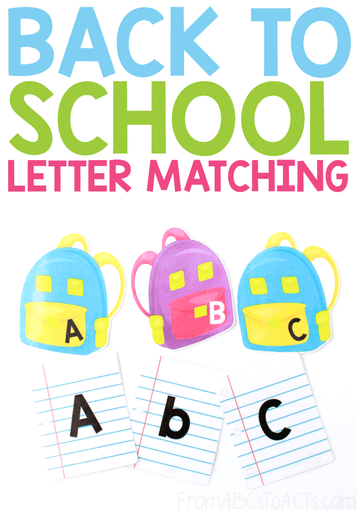 Work on matching the upper and lowercase letters of the alphabet with this fun back to school themed matching activity! Perfect for literacy centers!