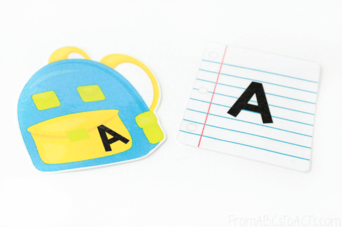 Backpack Letter Matching for Kids
