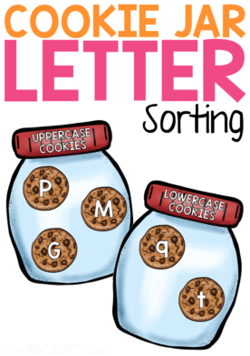 Reading "If You Give a Mouse a Cookie" with your preschooler? This sweet letter sorting activity is the perfect way to cap off the story! #FromABCsToACTs