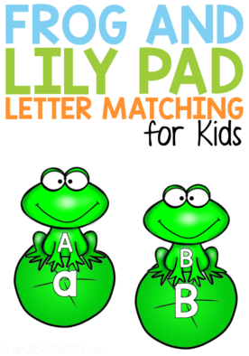 Practice matching the letters of the alphabet, both upper and lowercase, with this adorable frog and lily pad letter matching activity for preschoolers and kindergartners! #FromABCsToACTs