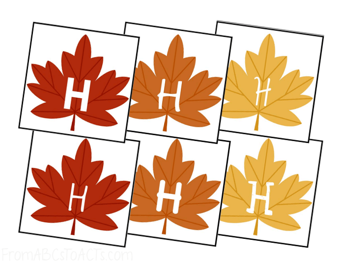 Leaf Letter Matching - Various Fonts