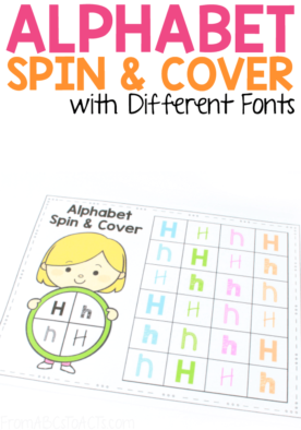 Practice recognizing the upper and lowercase letters of the alphabet with these fun and colorful alphabet spin and cover pages for kindergartners!