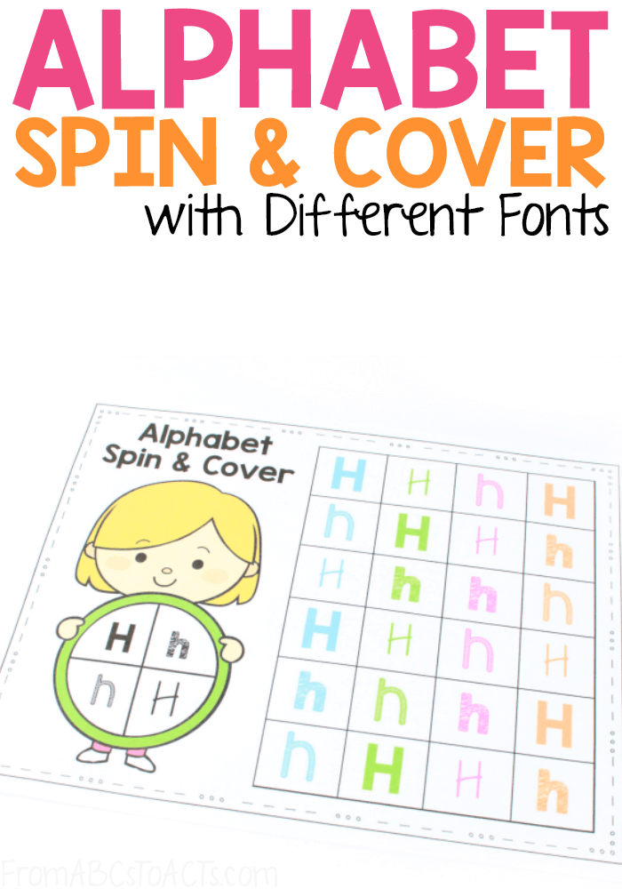 Practice recognizing the upper and lowercase letters of the alphabet with these fun and colorful alphabet spin and cover pages for kindergartners!
