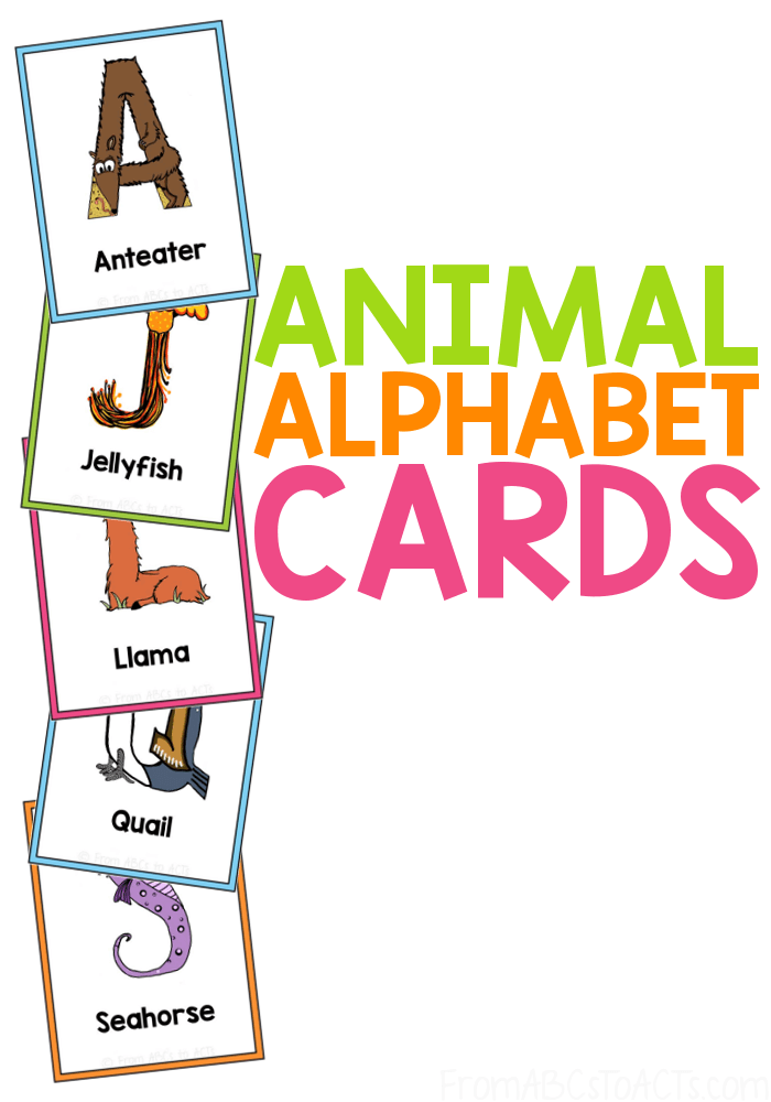 Is your child obsessed with animals? They're going to love learning the letters of the alphabet with these animal alphabet flashcards! Perfect for preschoolers, kindergartners, and even animal loving toddlers! #FromABCsToACTs