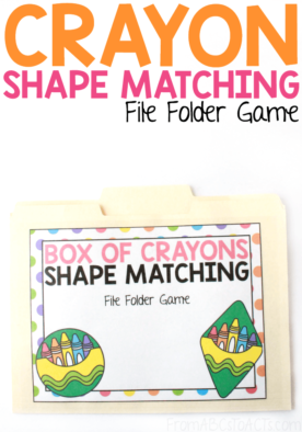 Practice those early math skills while matching crayon shapes with this fun file folder game that is perfect for toddlers and preschoolers! #FromABCsToACTs