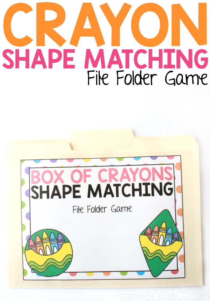Practice those early math skills while matching crayon shapes with this fun file folder game that is perfect for toddlers and preschoolers! #FromABCsToACTs