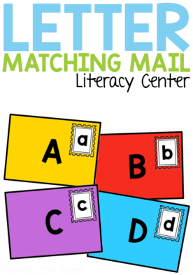 Practice matching upper and lowercase letters of the alphabet with this fun printable mail letter matching activity for preschoolers and kindergartners! Makes a fantastic literacy center and is a great way to work on fine motor skills! #FromABCsToACTs