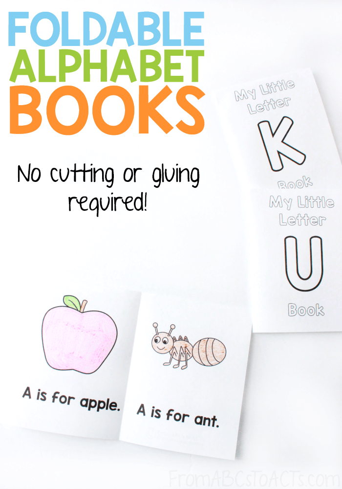Learn the letters of the alphabet and their sounds with these NO PREP foldable alphabet books for preschoolers and kindergartner! #FromABCsToACTs