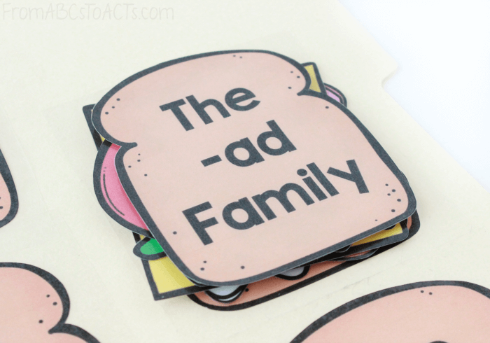 Building a Word Family Sandwich Step 8