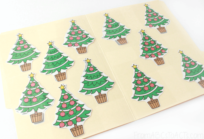 Christmas Counting File Folder Game for Kids