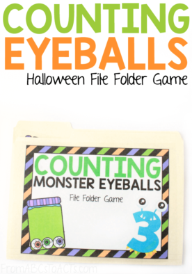 Are you ready for Halloween? Practice counting, number recognition, one to one correspondence, and more with this adorable monster-themed file folder game that is perfect for preschoolers! #FromABCsToACTs