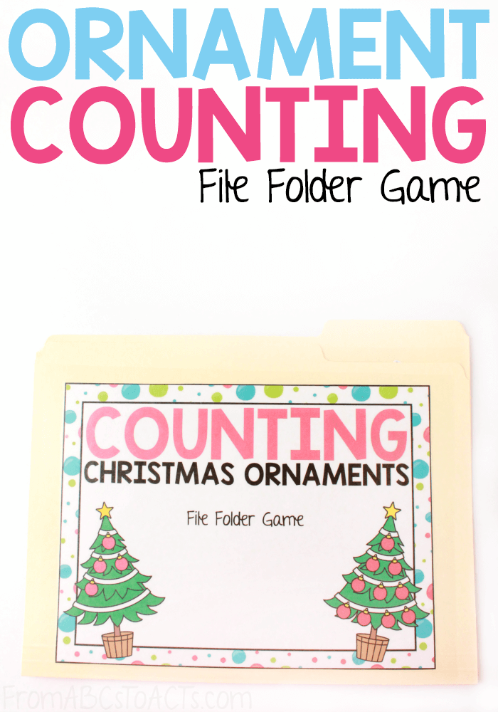 Practice counting, one to one correspondence, number recognition, and more with this fun holiday-themed file folder game! #FromABCsToACTs
