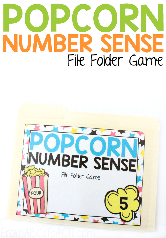 Popcorn Number Sense File Folder Game