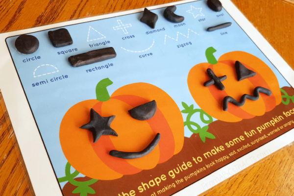 Pumpkin Face Playdough Mats