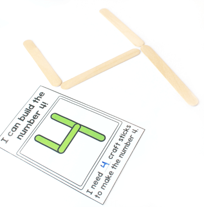 Craft Stick Number Cards