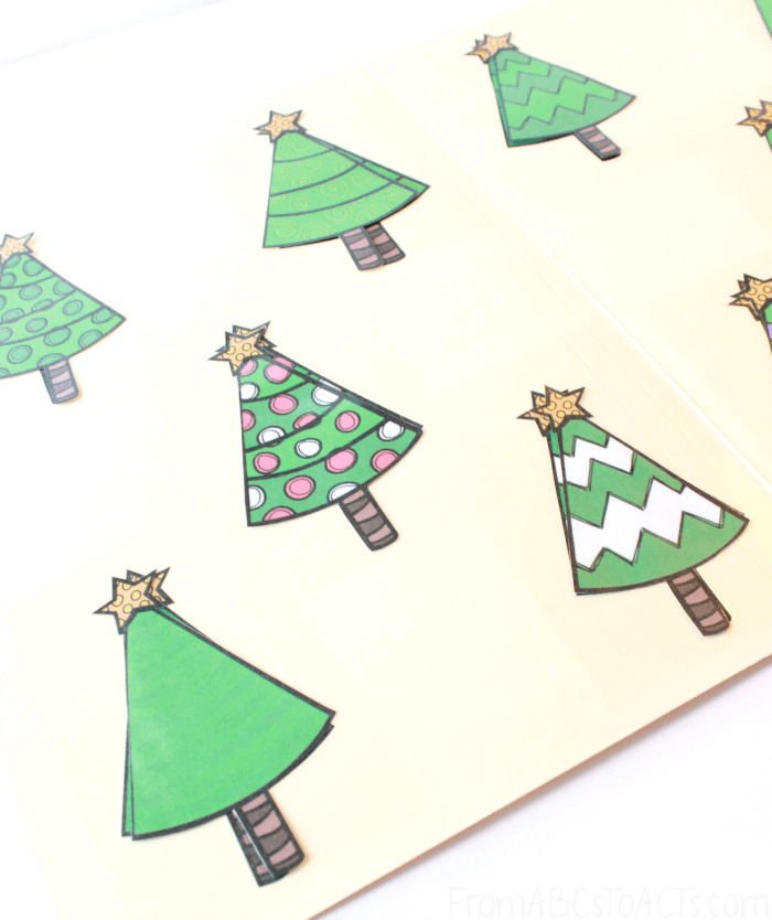 Christmas Tree Decoration Matching File Folder Game
