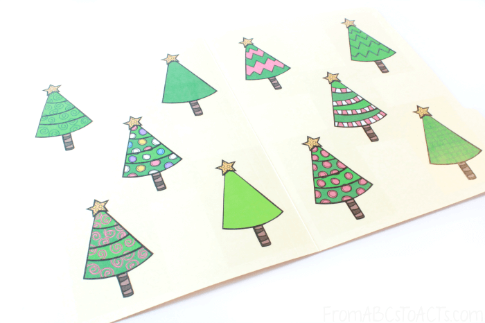 Christmas Tree Patterns File Folder Game
